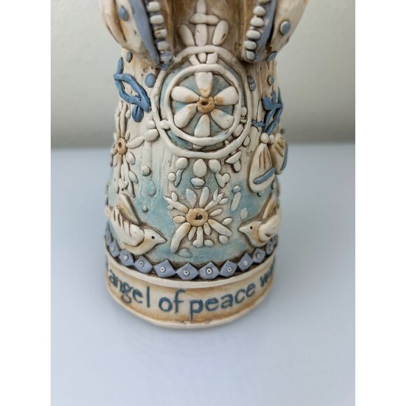 Copper Honey Farms Peace Angel 33130 Figure Linda Jacque Blue Doves Farmhouse - Picture 5 of 16